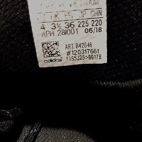 Youth size 4 Adidas Tennis Shoes - Picture 3 of 3